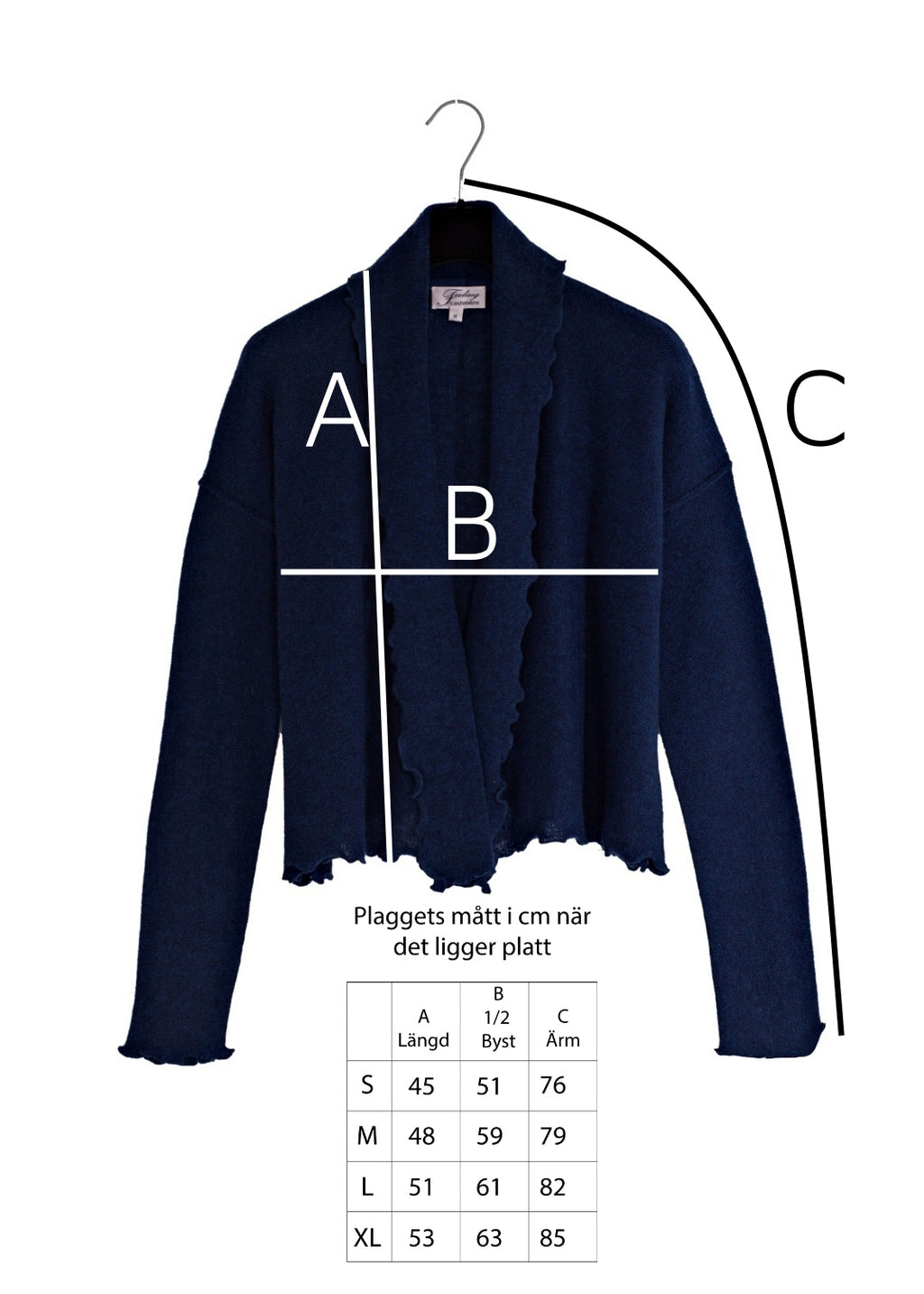 Cardigan Wrap i kashmir - Navy blue