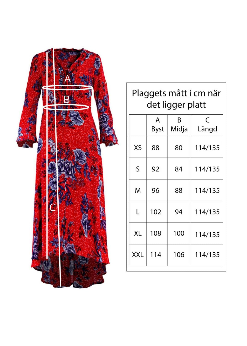 Maxilång klänning med ärm i röd crêpe viskos