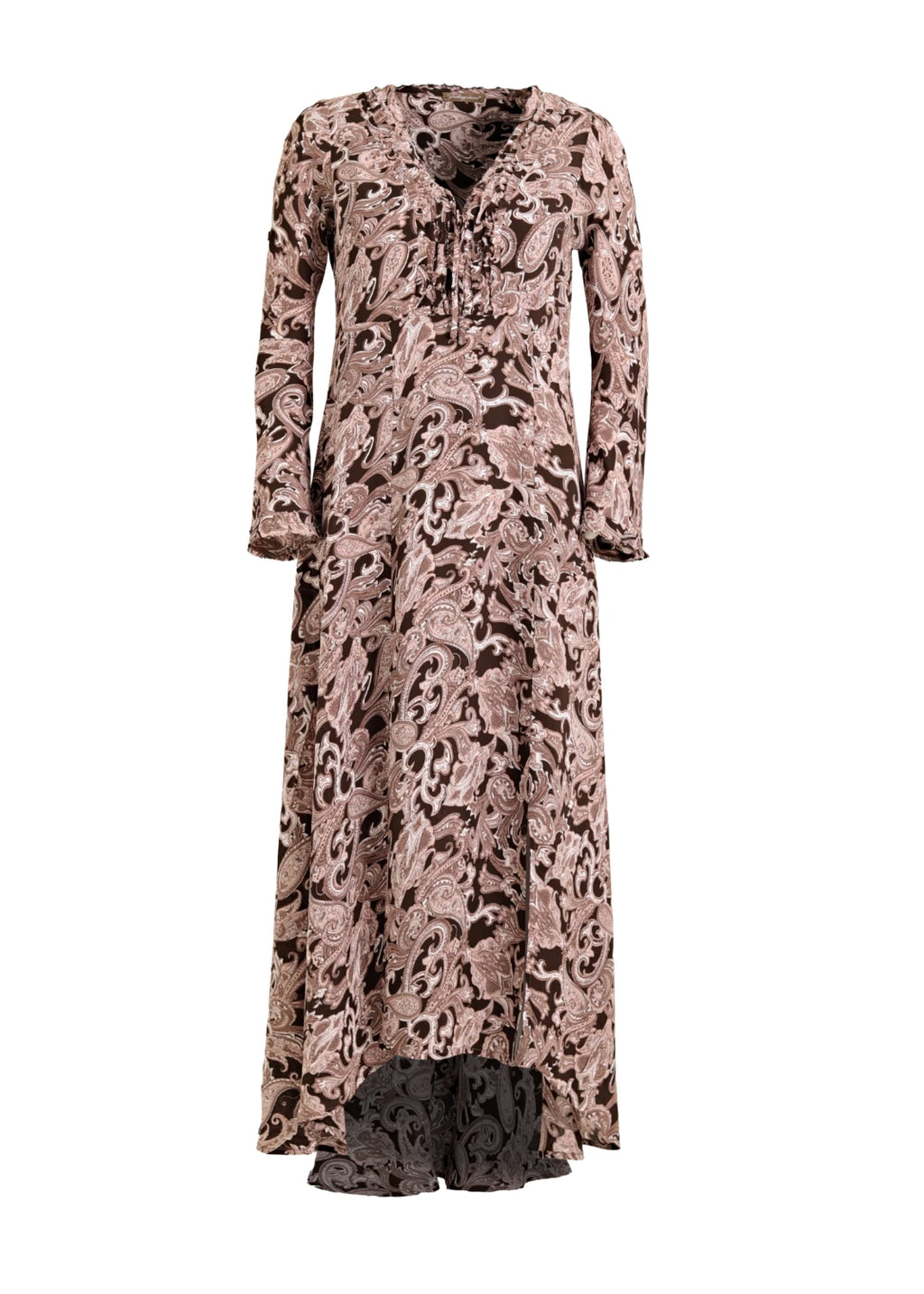 Mila lång klänning | Pink Paisley + Silk scarf
