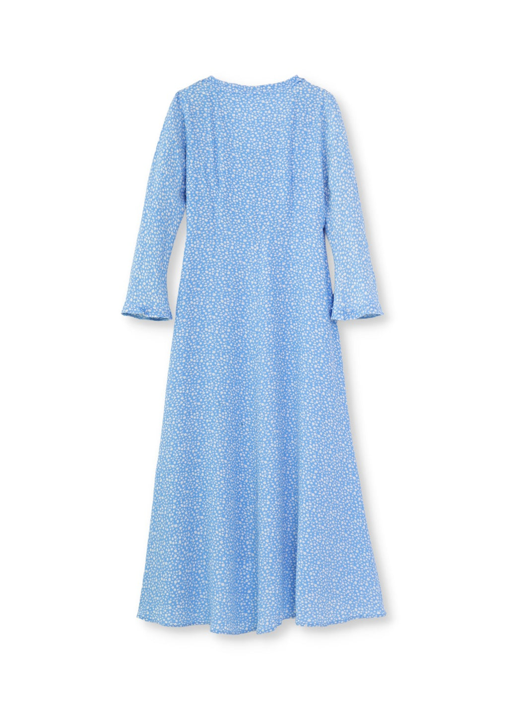 Maxilång klänning med ärm i crêpe viskos | Mila sky blue