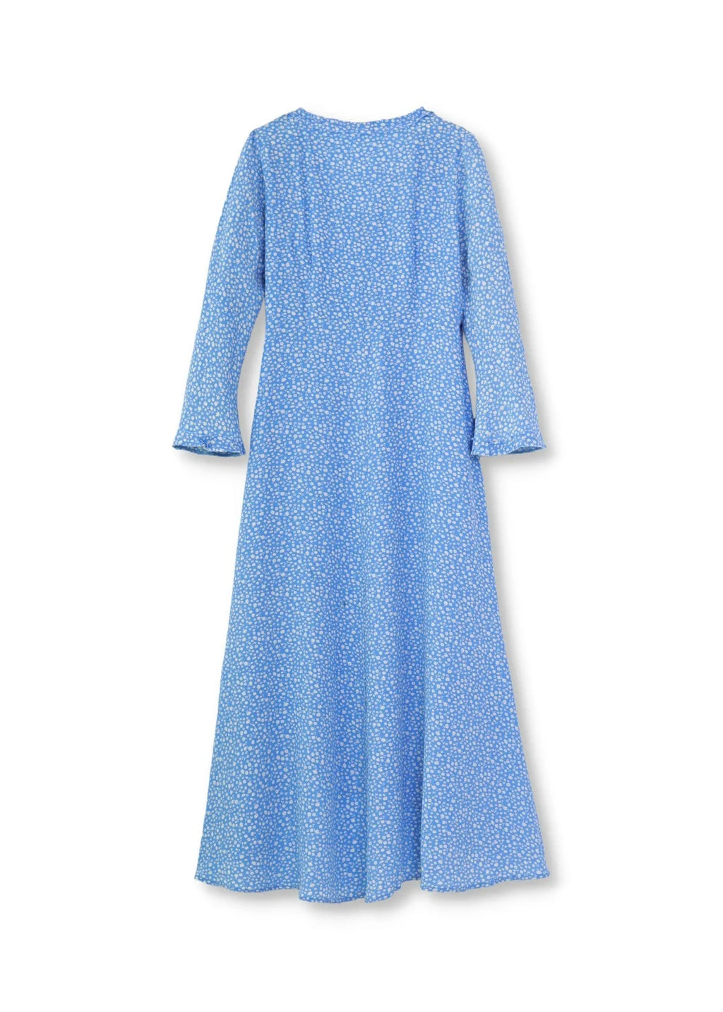 Maxilång klänning med ärm i crêpe viskos | Mila sky blue