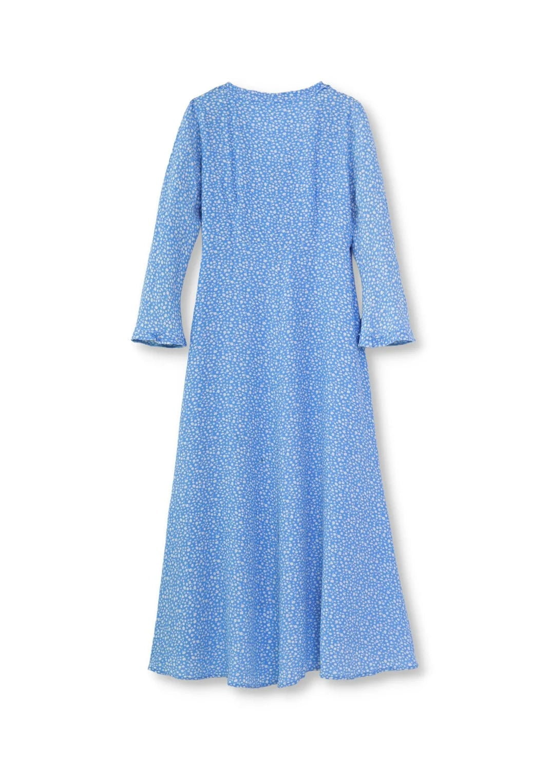 Maxilång klänning med ärm i crêpe viskos | Mila sky blue