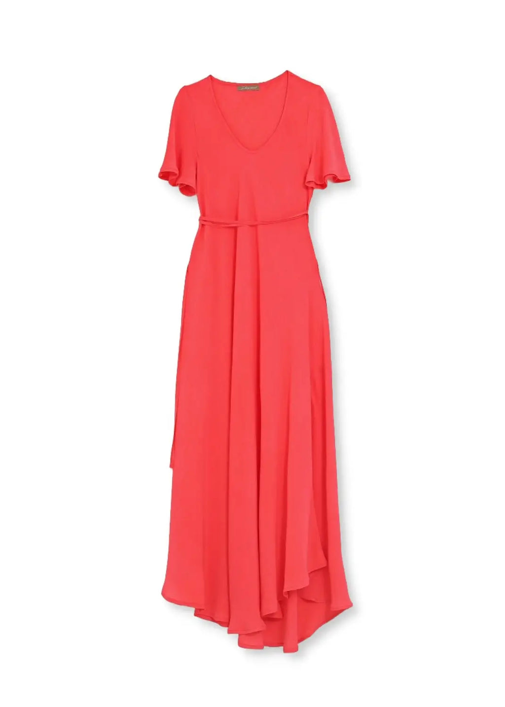 Minna Dress – Lång Klänning i Viskos | Bohemisk coral – Feeling Collection