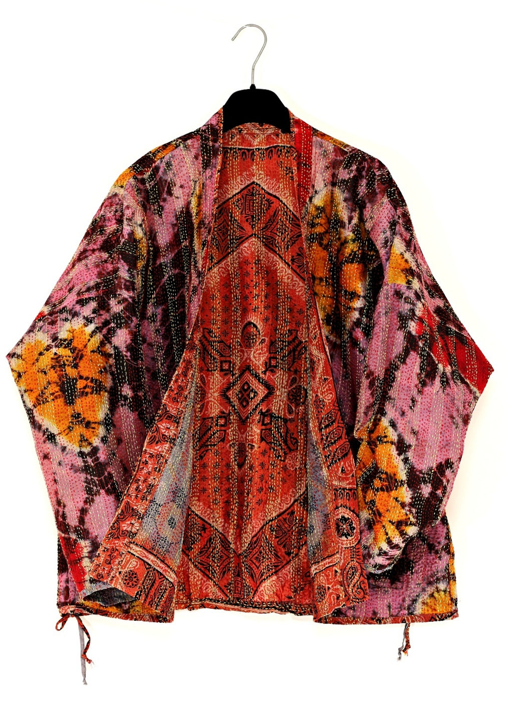 Vändbar jacka i handbroderat unikt vintage siden - 18/50