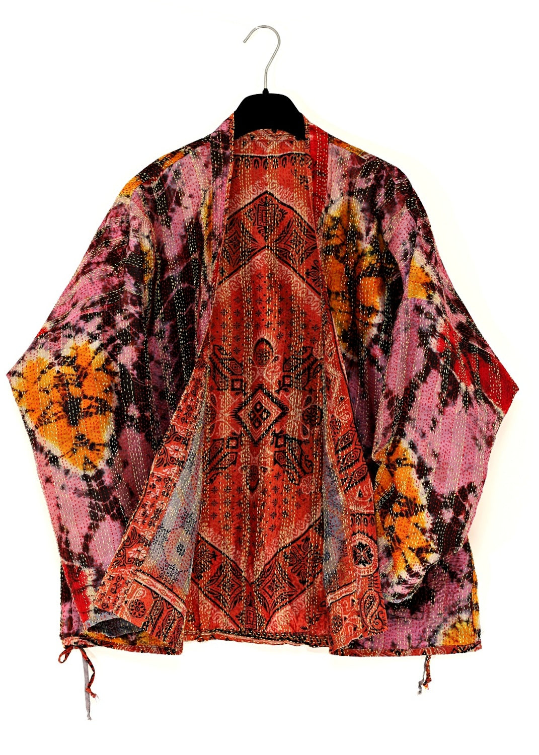 Vändbar jacka i handbroderat unikt vintage siden - 18/50