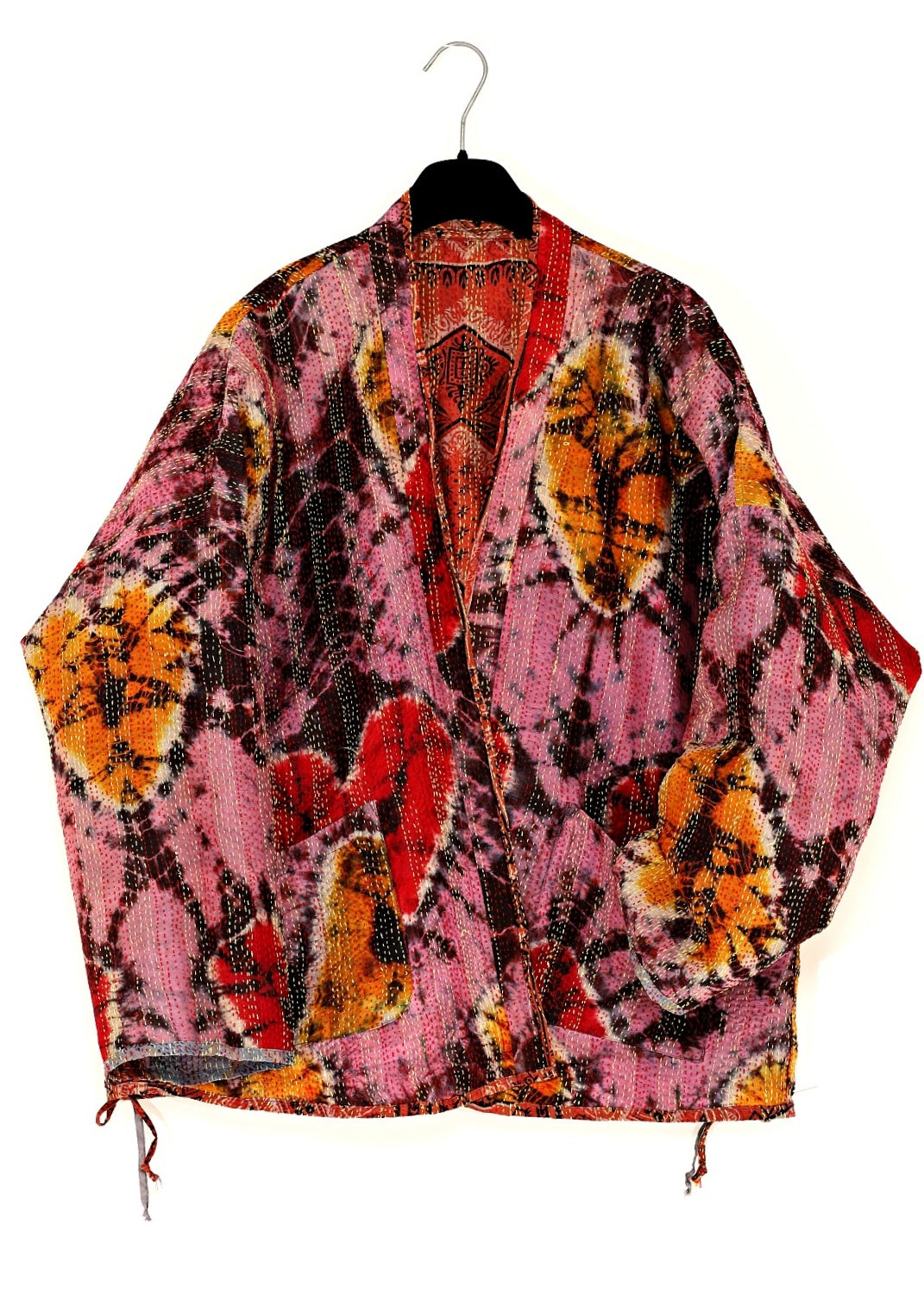 Vändbar jacka i handbroderat unikt vintage siden - 18/50