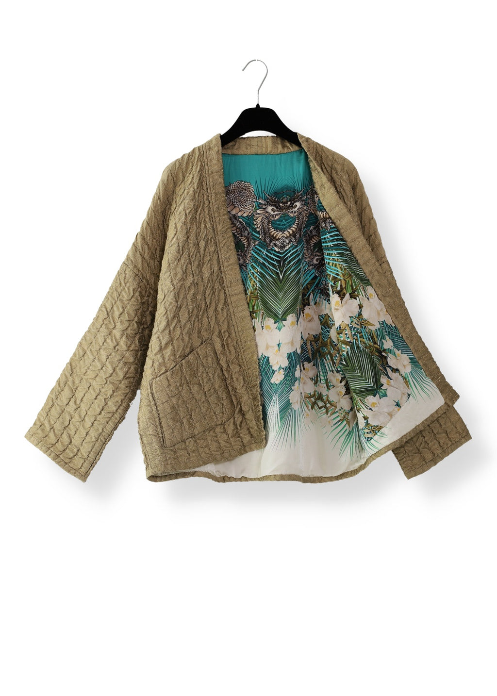Reversible Hand made silk quilted kimono jacket