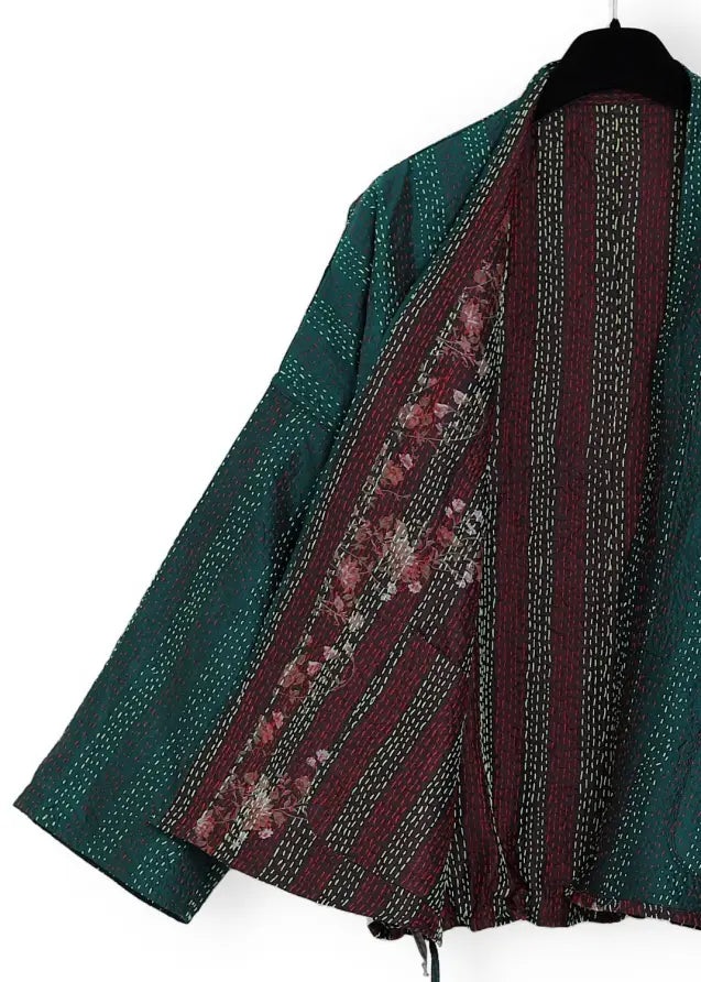 Vändbar jacka i handbroderat unikt vintage siden -  18/45