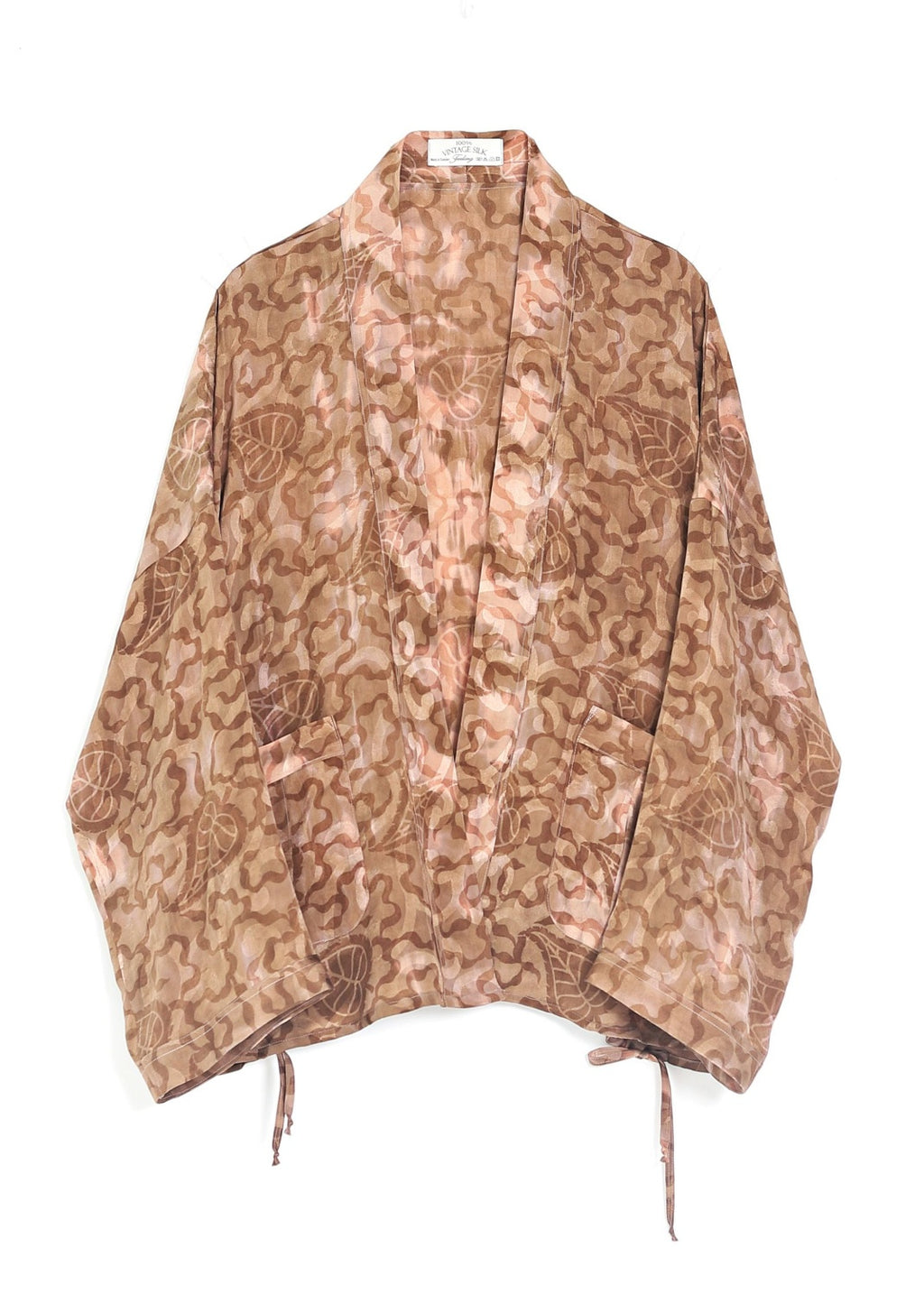 Kimono jacka i handtryckt vintage siden