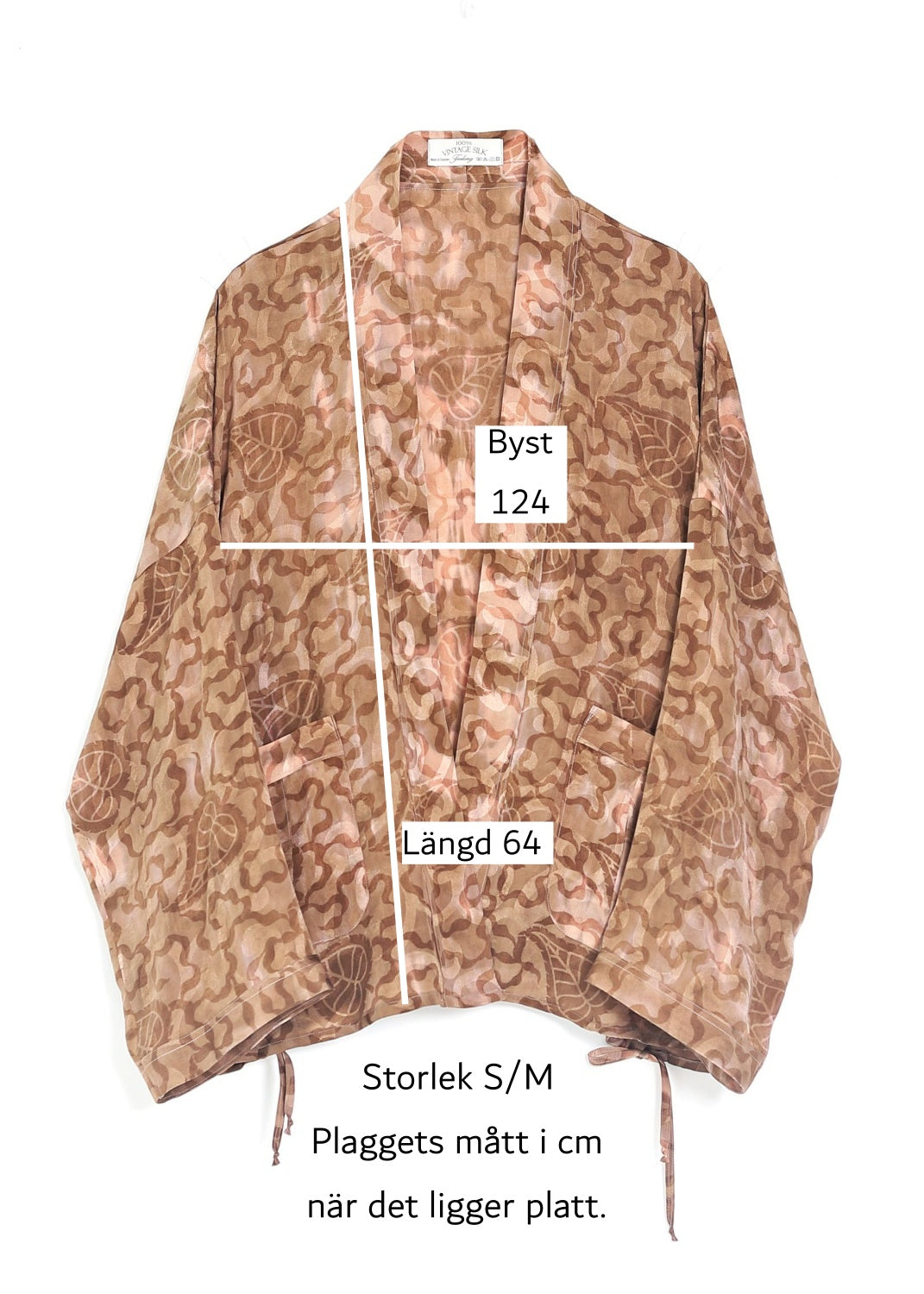 Kimono jacka i handtryckt vintage siden - 28