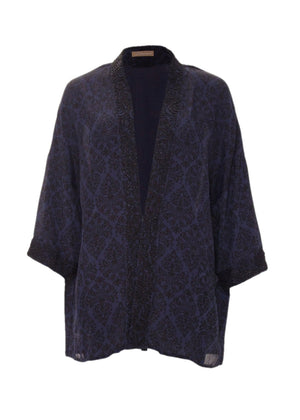 Odel kimono jacket navy print