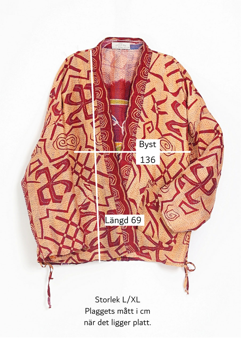 Vändbar jacka i handbroderat unikt vintage siden -  18/48