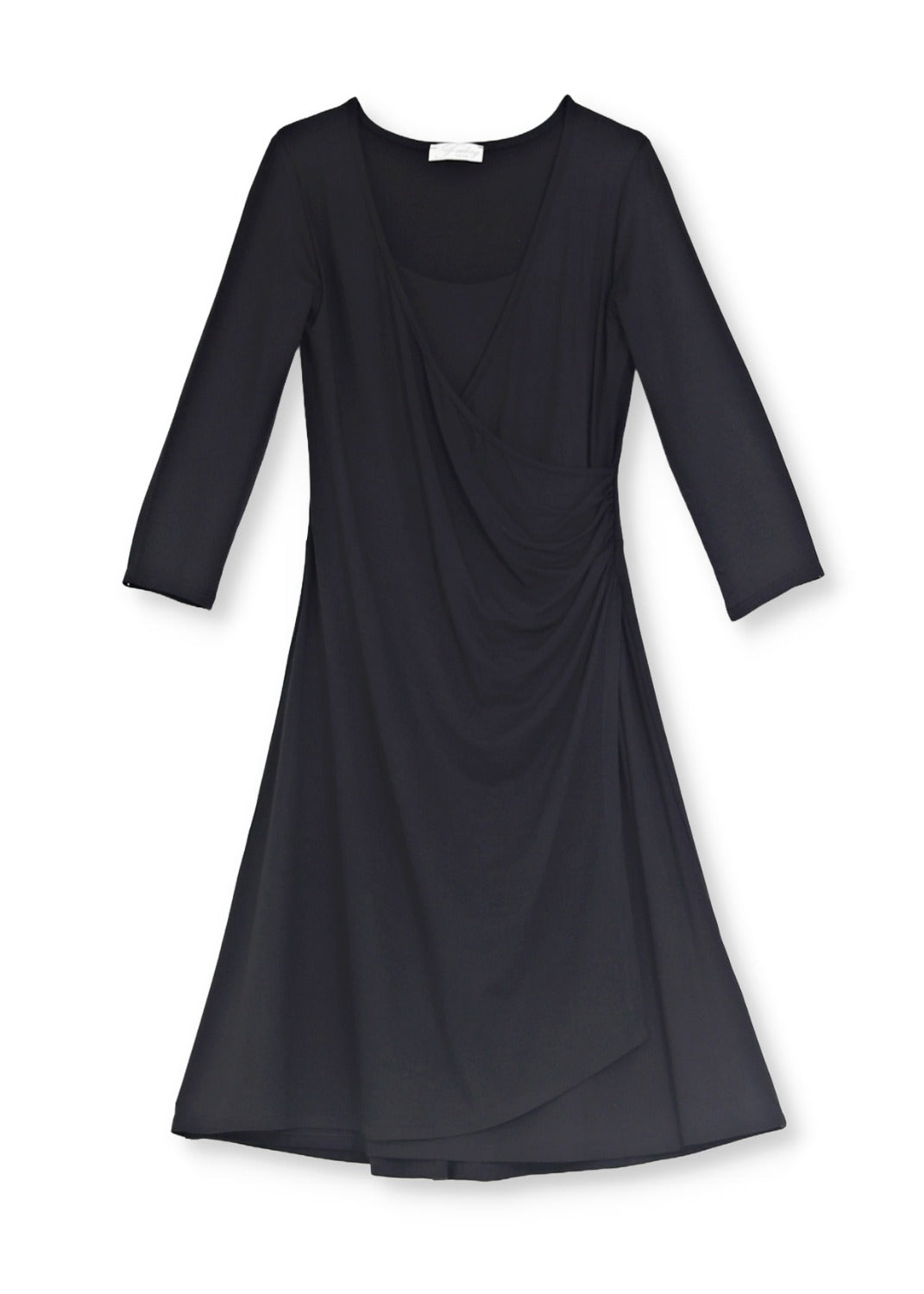 Omlott klänning med ärm -  Black