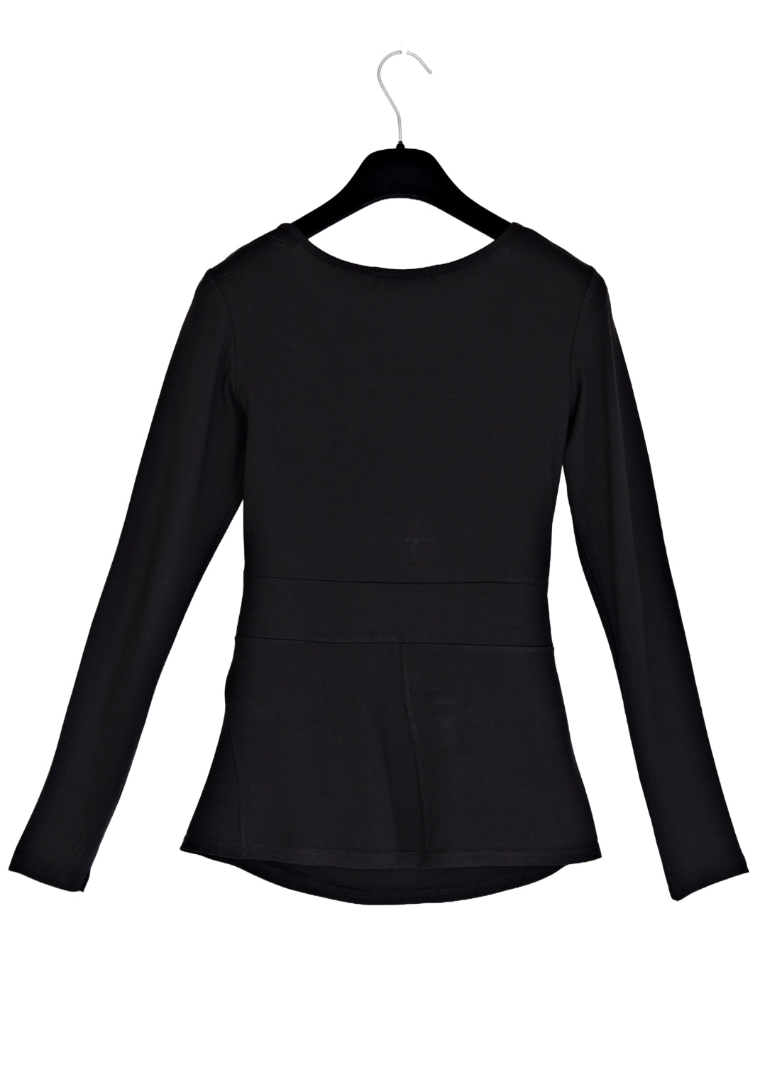 Omlottop med lång ärm i trikå - Black