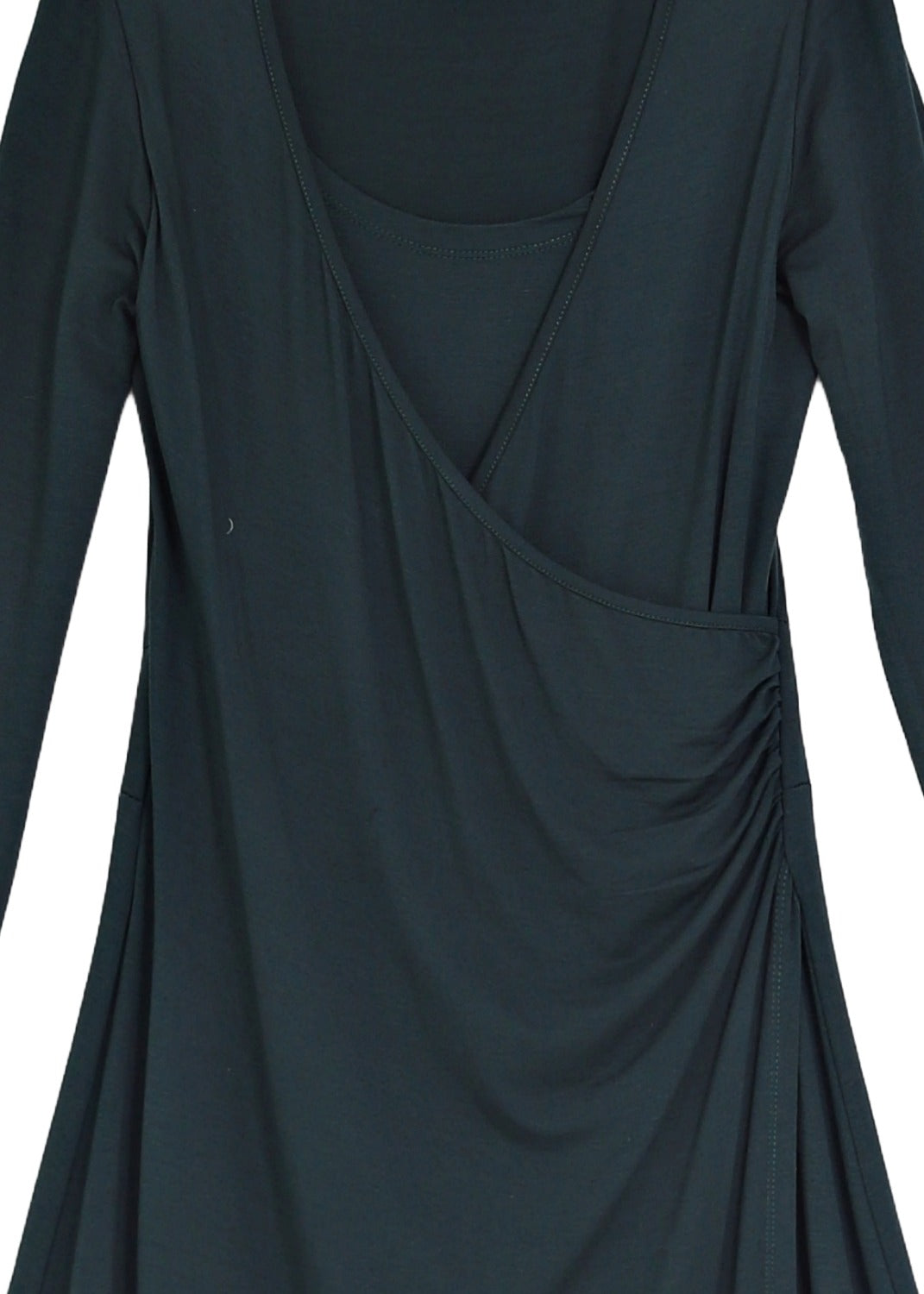 Omlott klänning med ärm - Bottle green