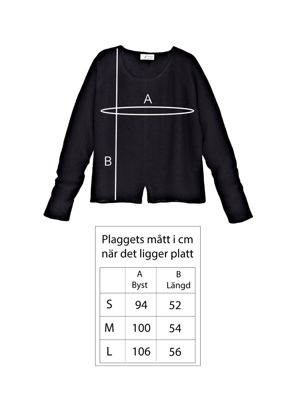 Kashmir tröja med sprund - Black