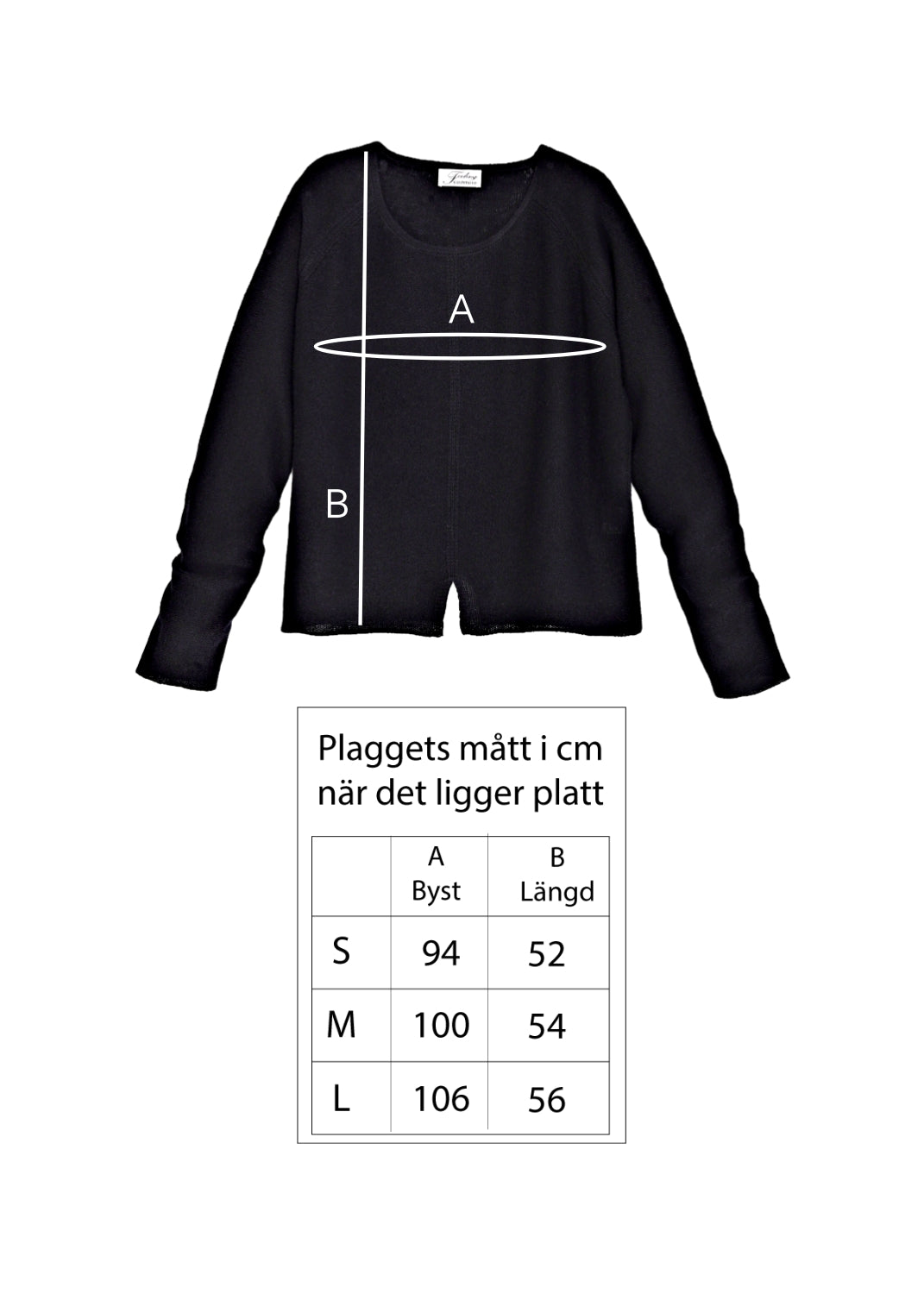 Kashmir tröja med sprund - Black