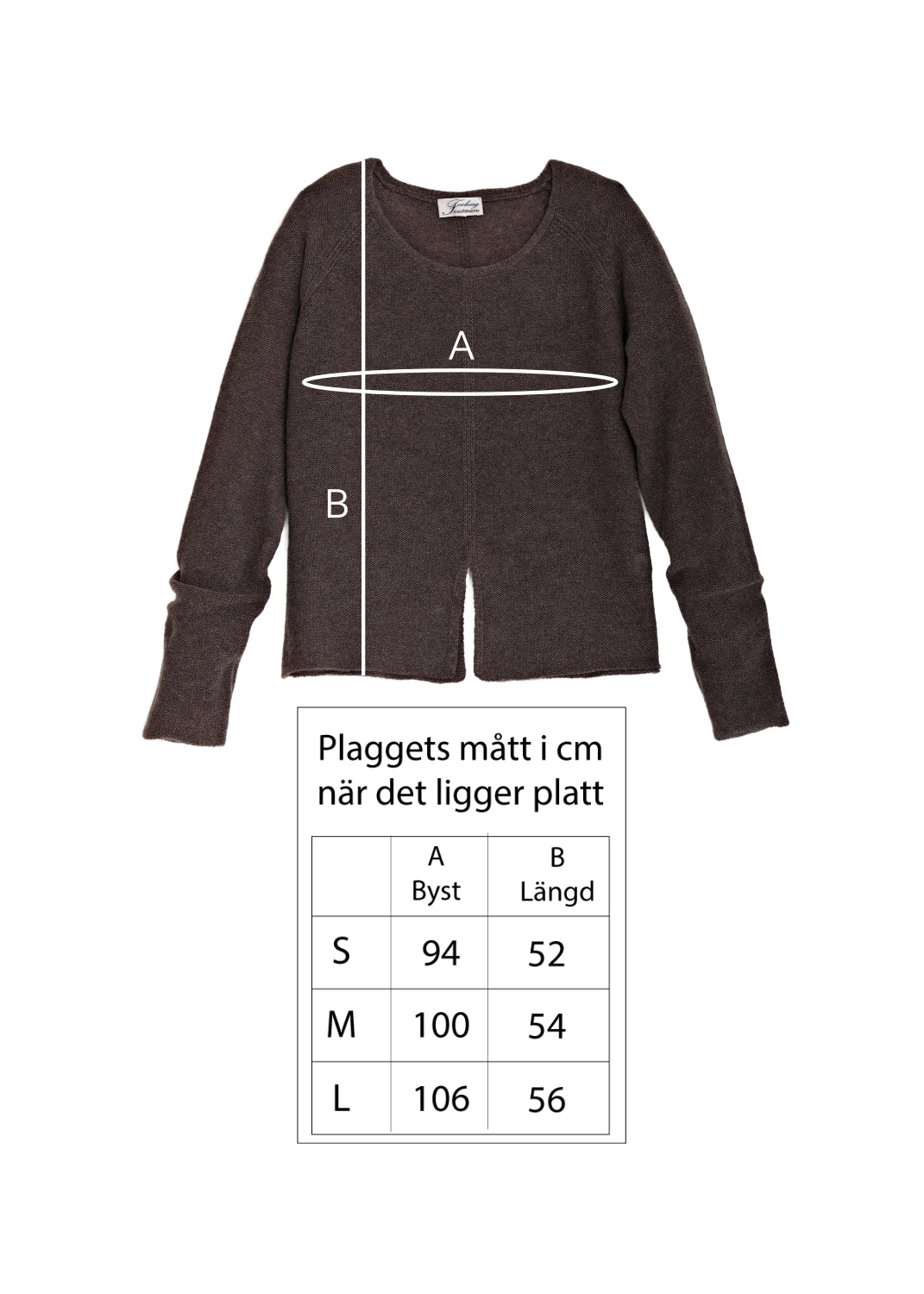 Kashmir tröja med sprund - Brown