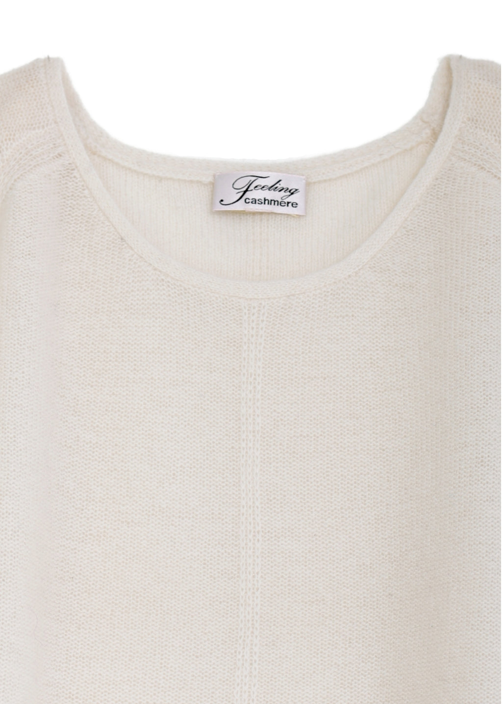 Kashmir tröja med sprund - Cream