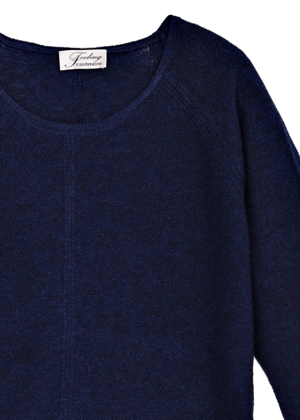 Kashmir tröja med sprund - Dark navy