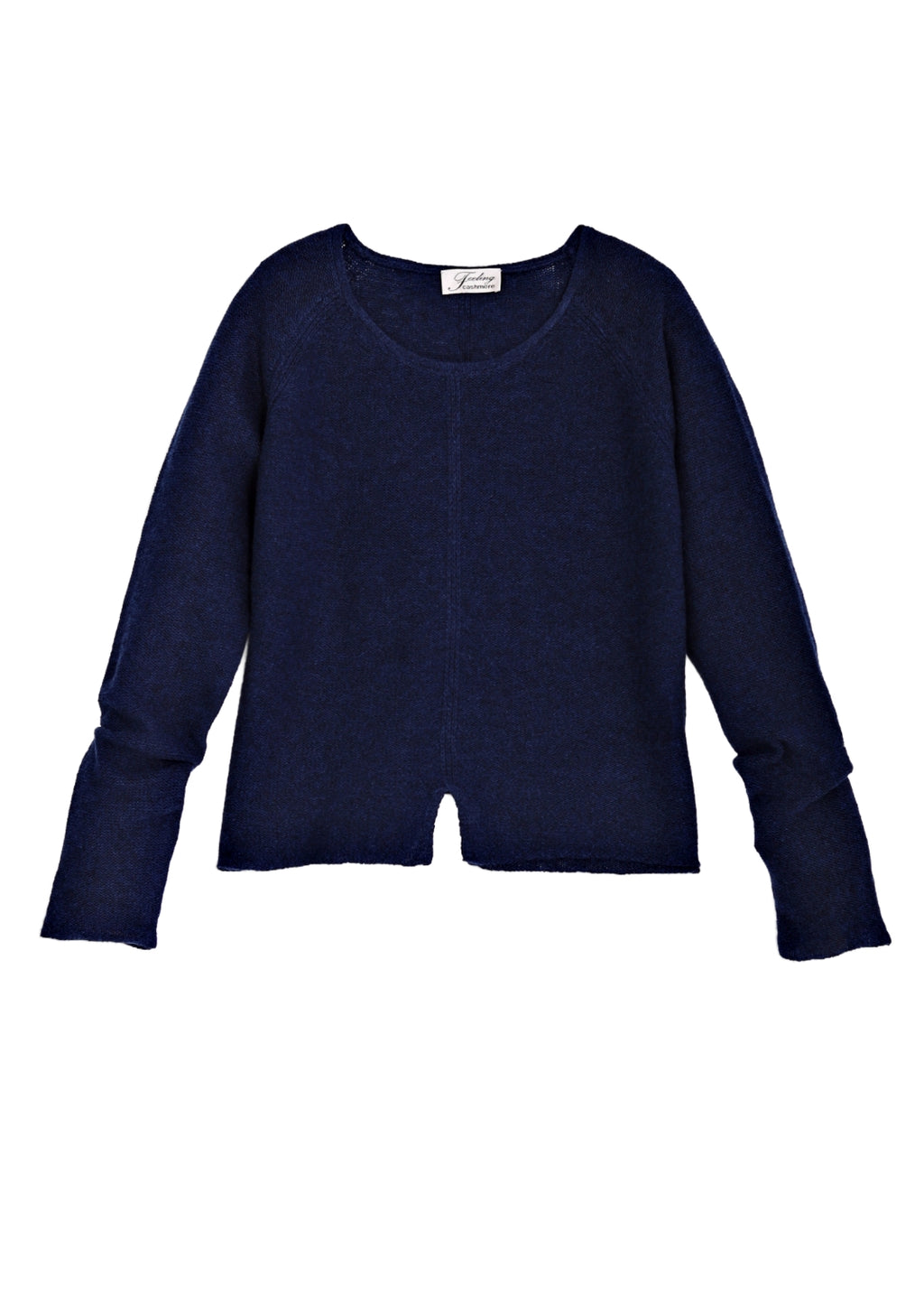 Kashmir tröja med sprund - Dark navy