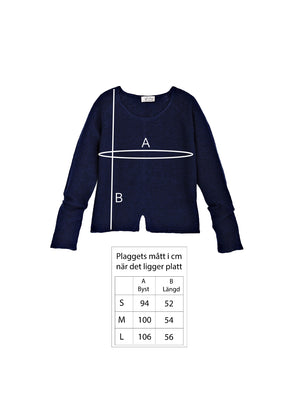 Kashmir tröja med sprund - Dark navy