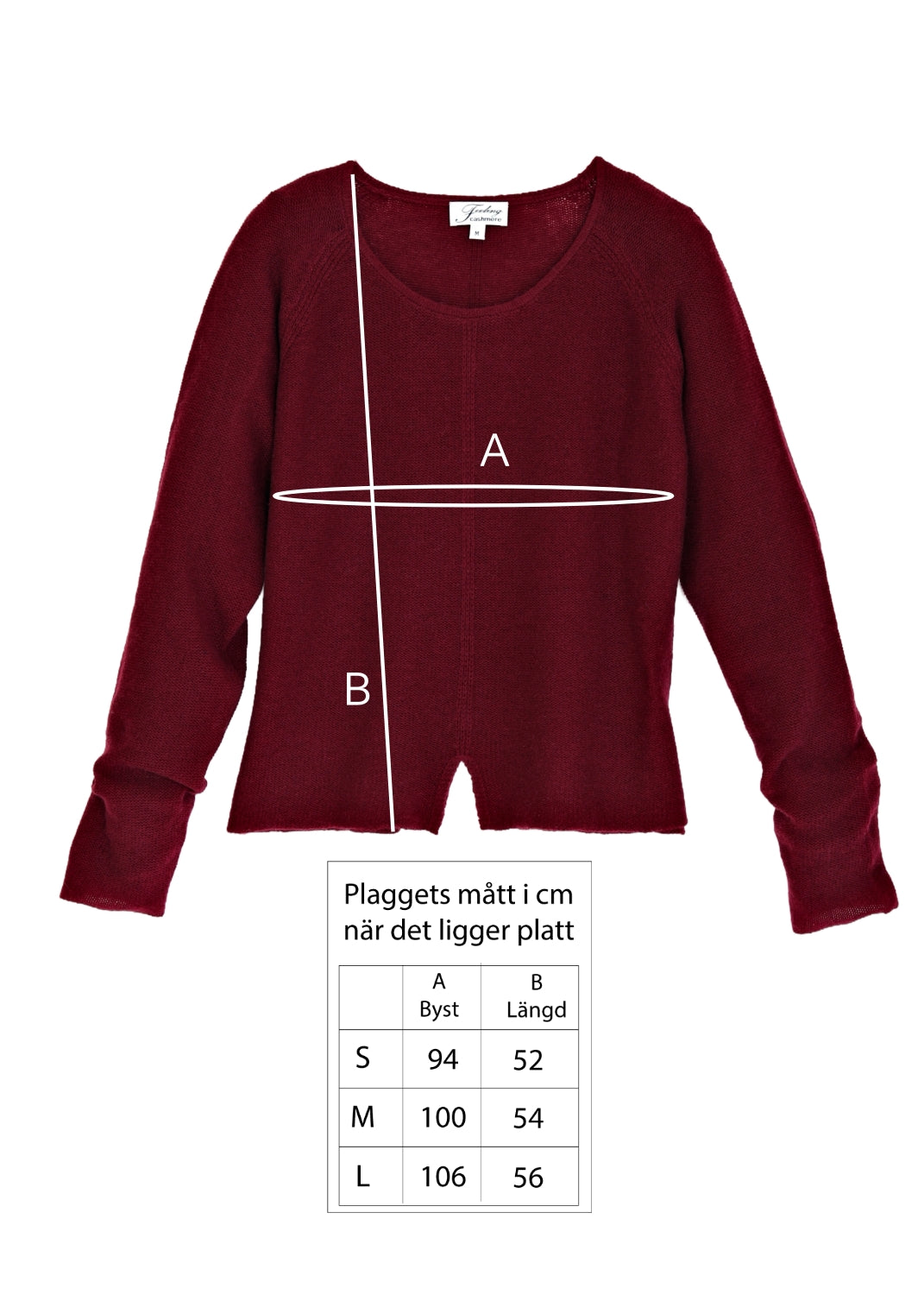 Kashmir tröja med sprund - Wine