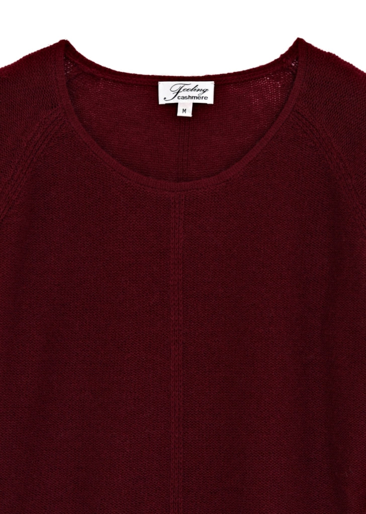 Kashmir tröja med sprund - Wine