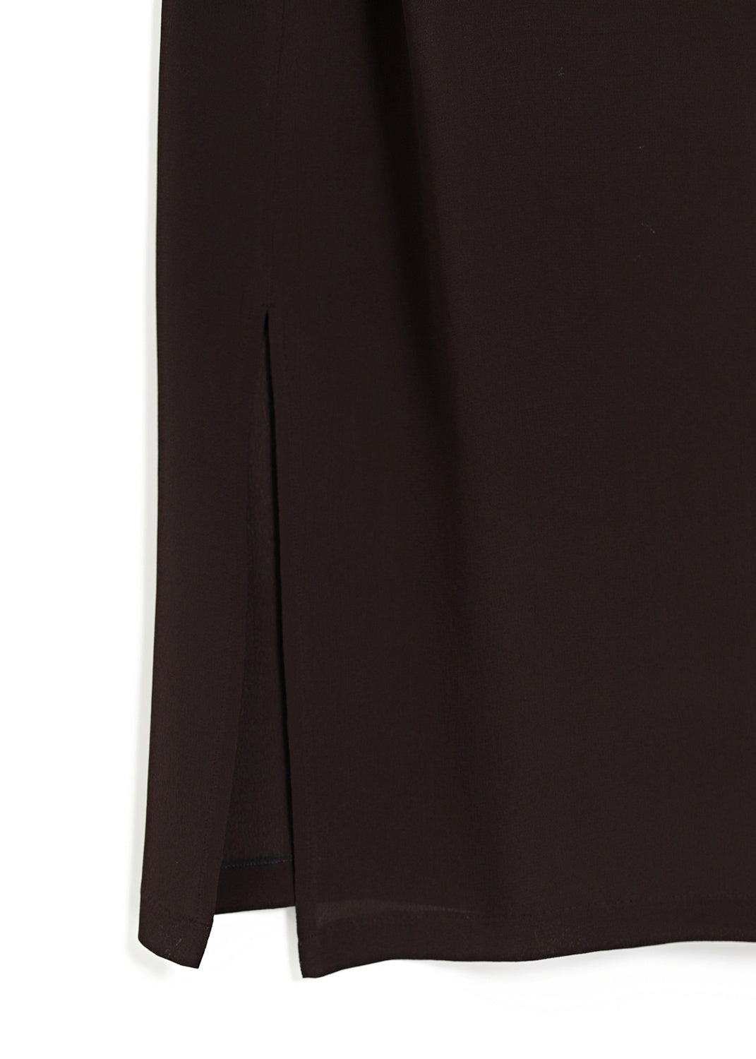 V-ringad midilång klänning med ärm - Espresso brown