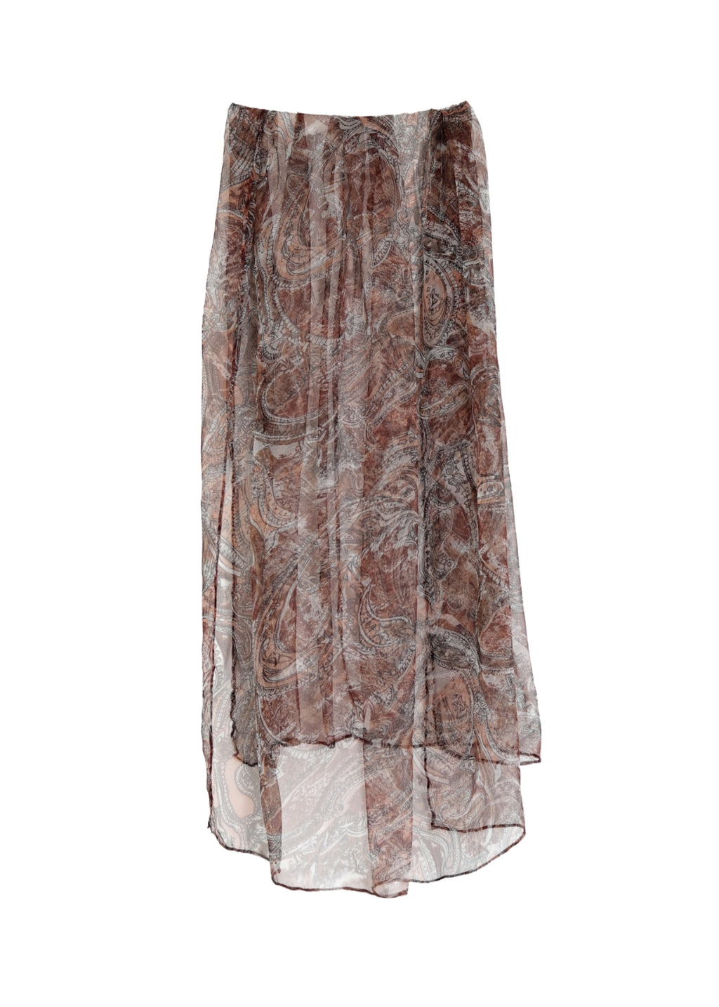 Stor sidenchiffon scarf i bruna toner