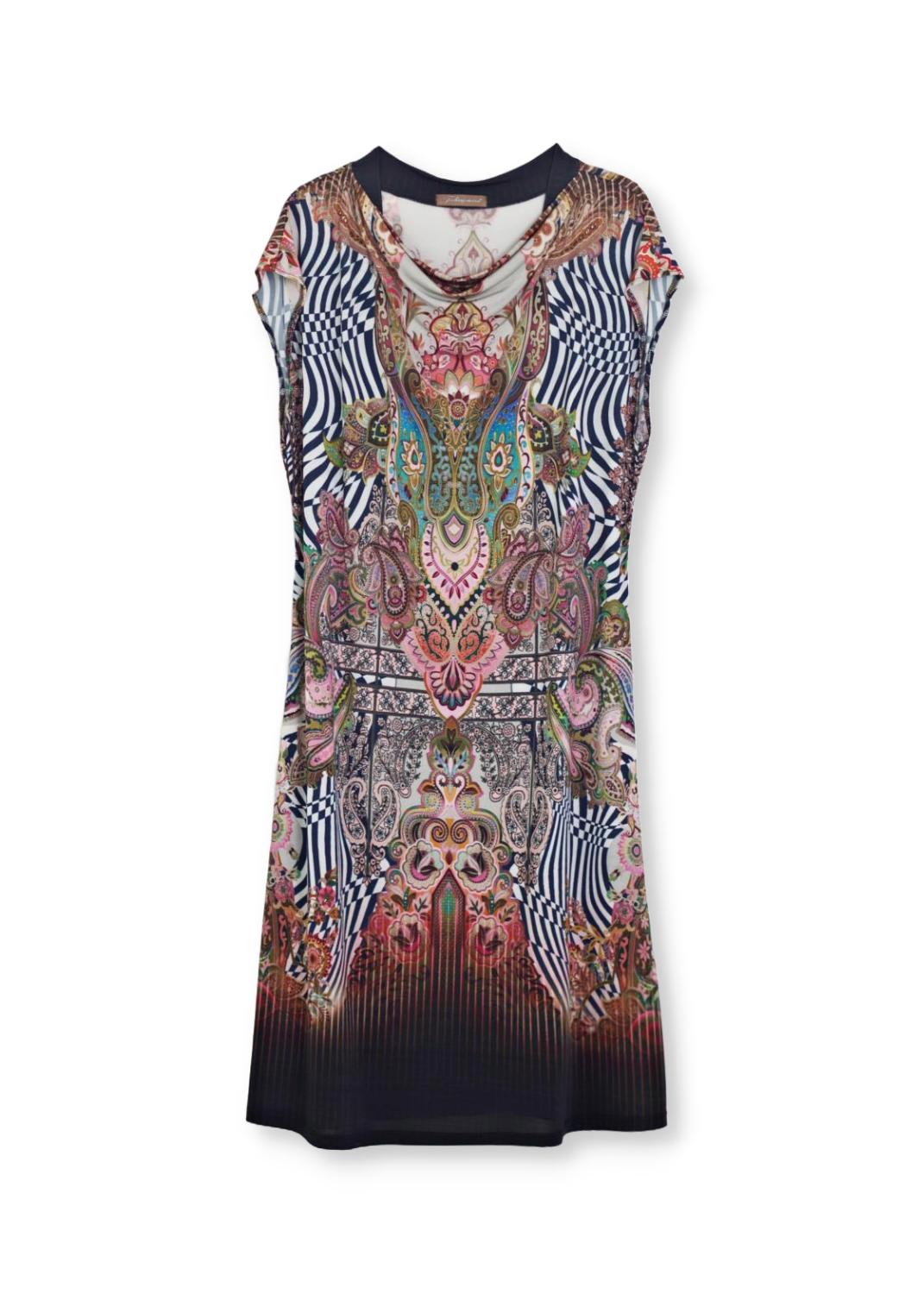 Klänning med draperad ringning