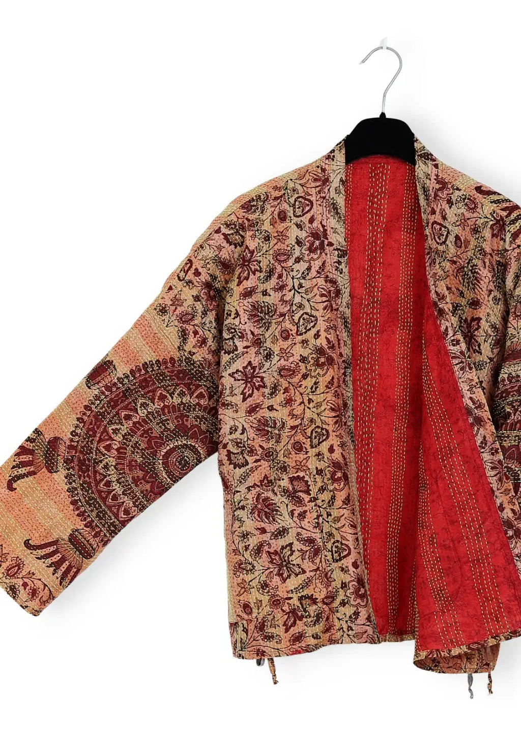 Vändbar handbroderad jacka i återvunnet siden Limited edition  | Odel 1849