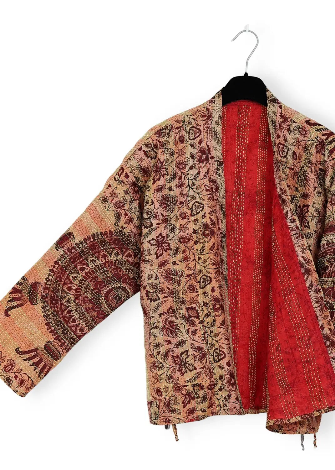 Vändbar handbroderad jacka i återvunnet siden Limited edition  | Odel 1849