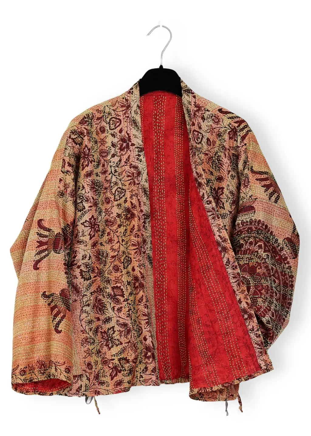 Vändbar handbroderad jacka i återvunnet siden Limited edition  | Odel 1849