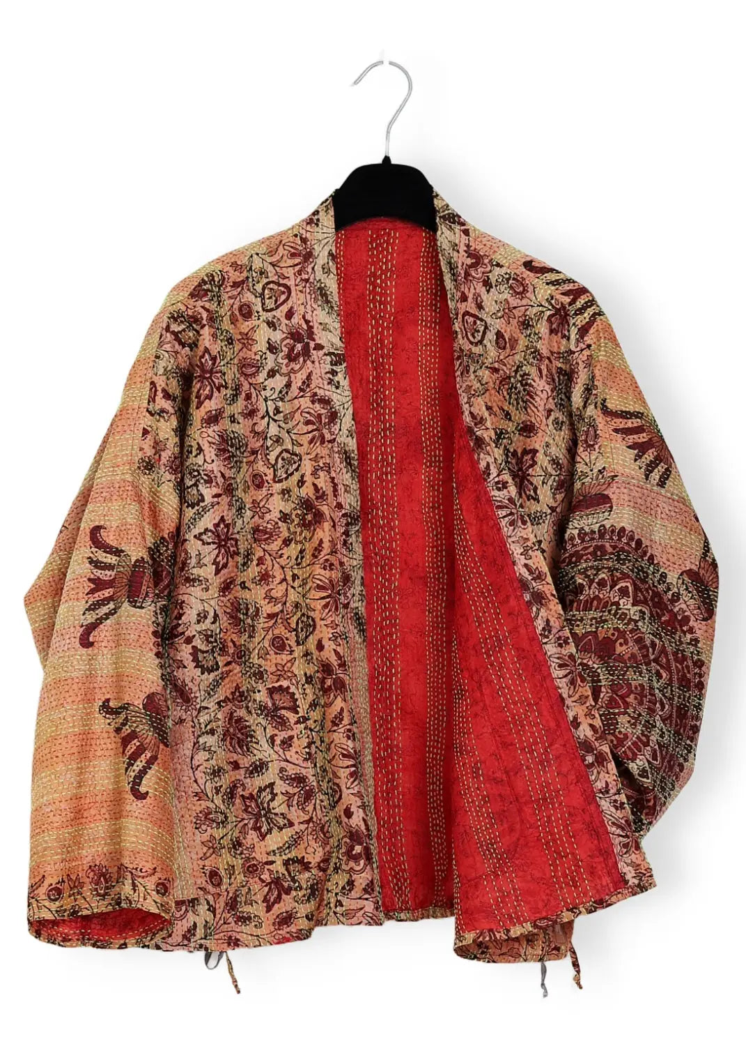 Vändbar handbroderad jacka i återvunnet siden Limited edition  | Odel 1849