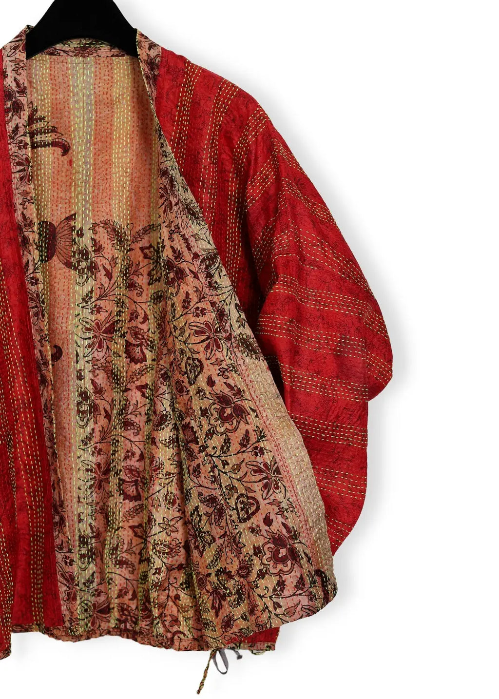 Vändbar handbroderad jacka i återvunnet siden Limited edition  | Odel 1849