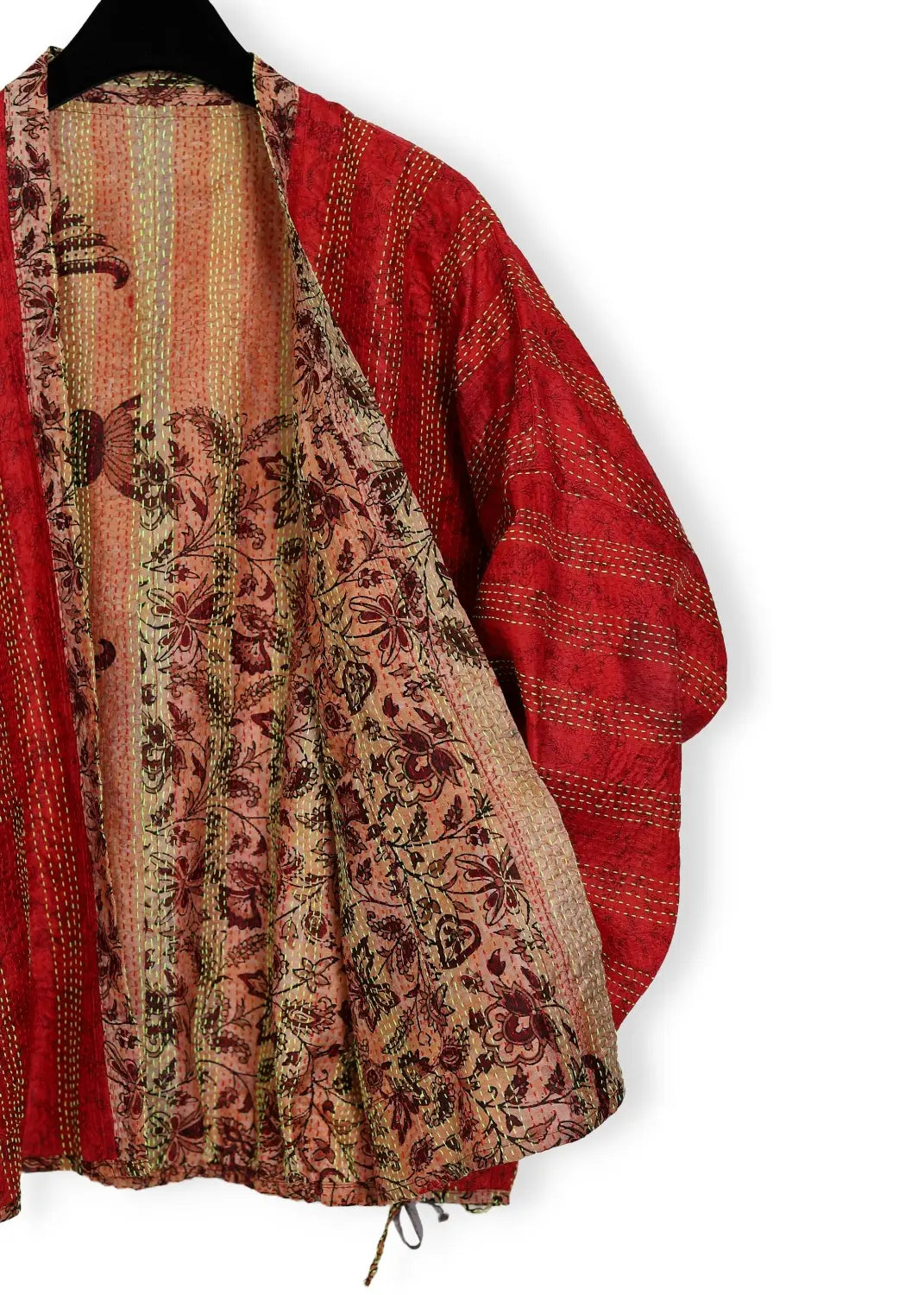 Vändbar handbroderad jacka i återvunnet siden Limited edition  | Odel 1849