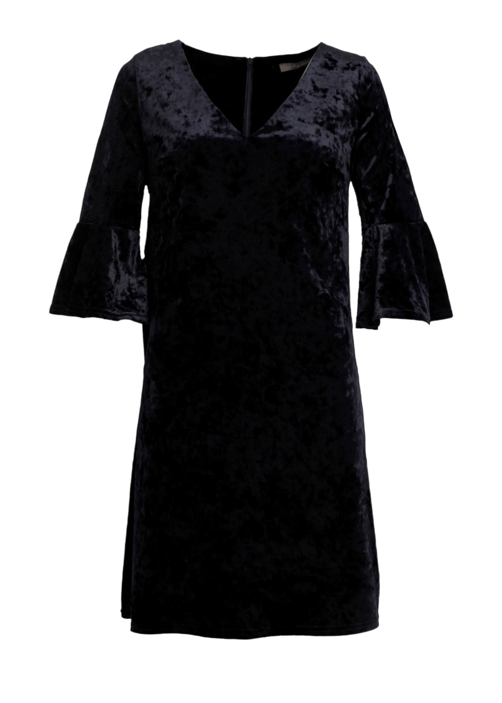 Sammetsklänning med ärm - Black