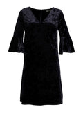 Sammetsklänning med ärm - Black