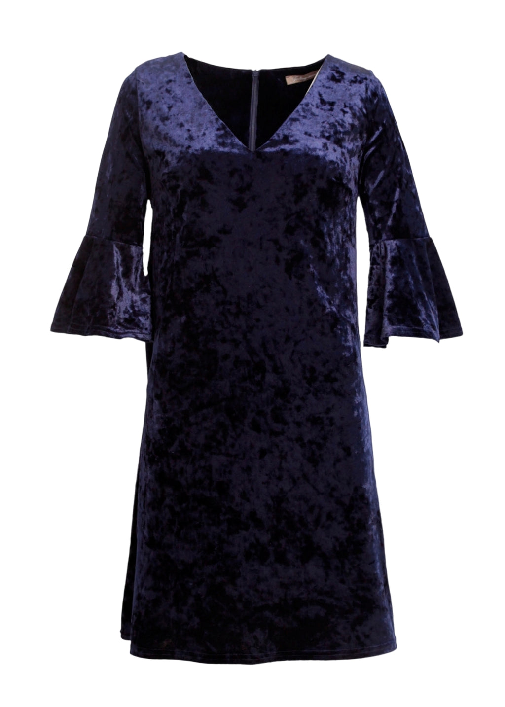 Sammetsklänning med ärm - Dark blue