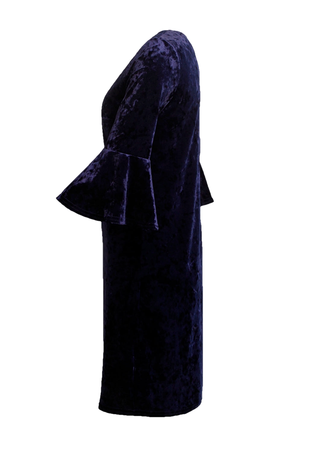 Sammetsklänning med ärm - Dark blue