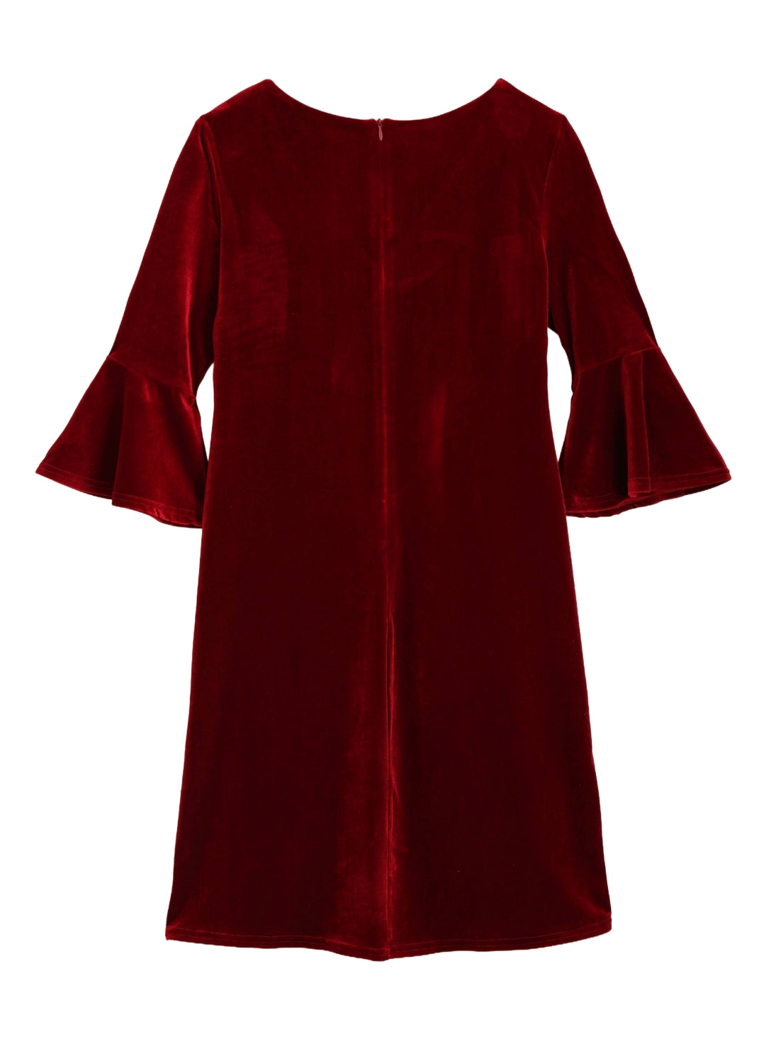 Sammetsklänning med ärm - Ruby red