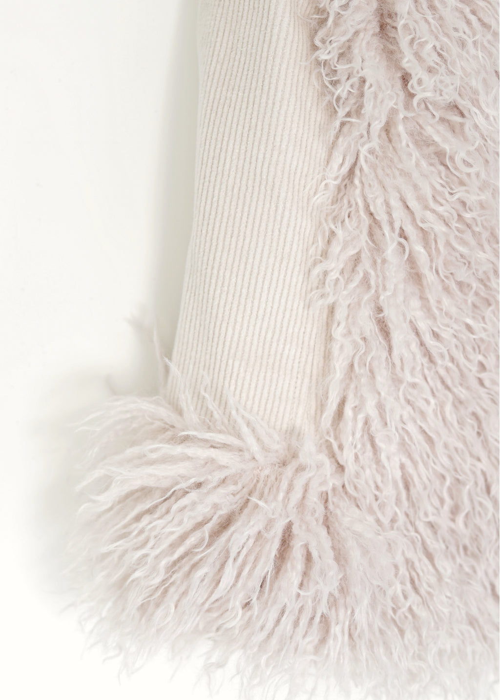 Väst med fuskpäls - beige