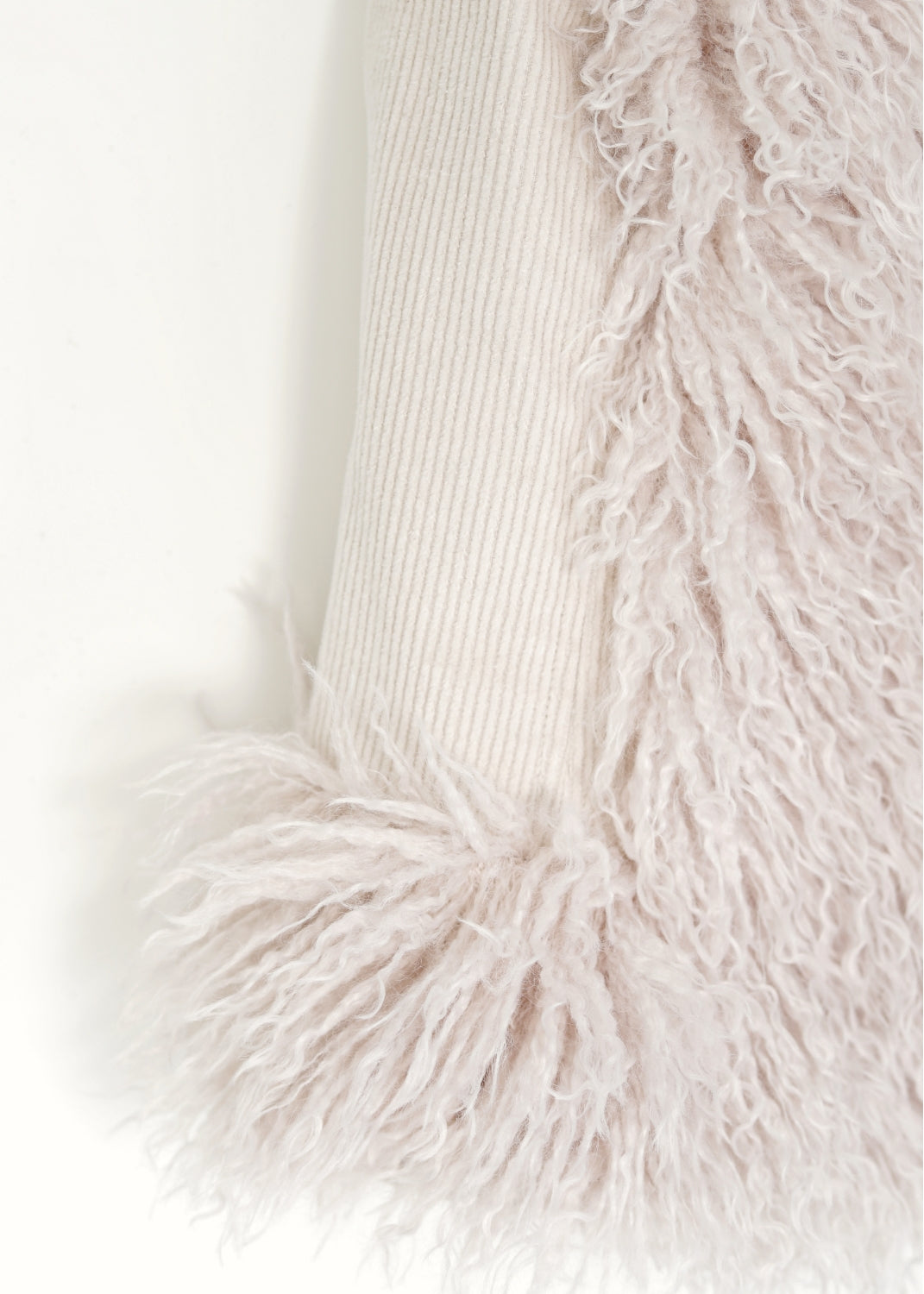 Väst med fuskpäls - beige