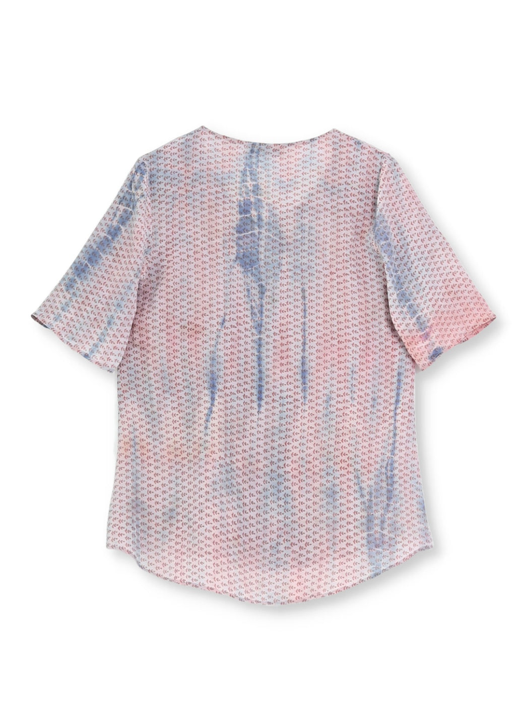 Vintage Siden T-shirt med rund hals och kort ärm