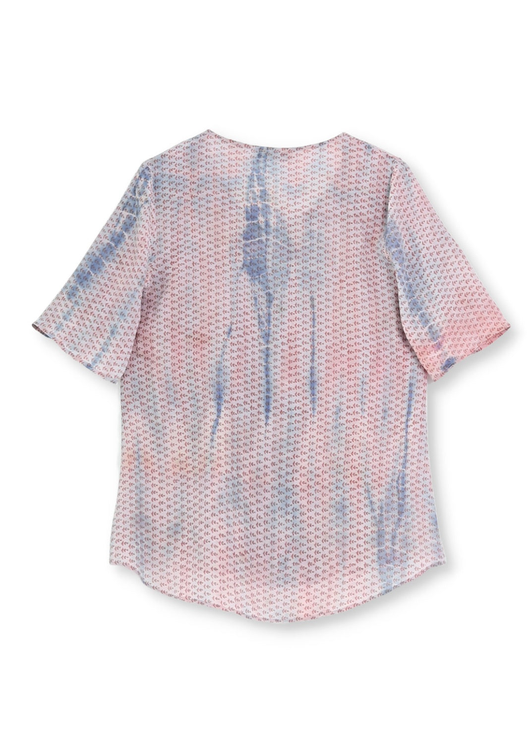 Vintage Siden T-shirt med rund hals och kort ärm