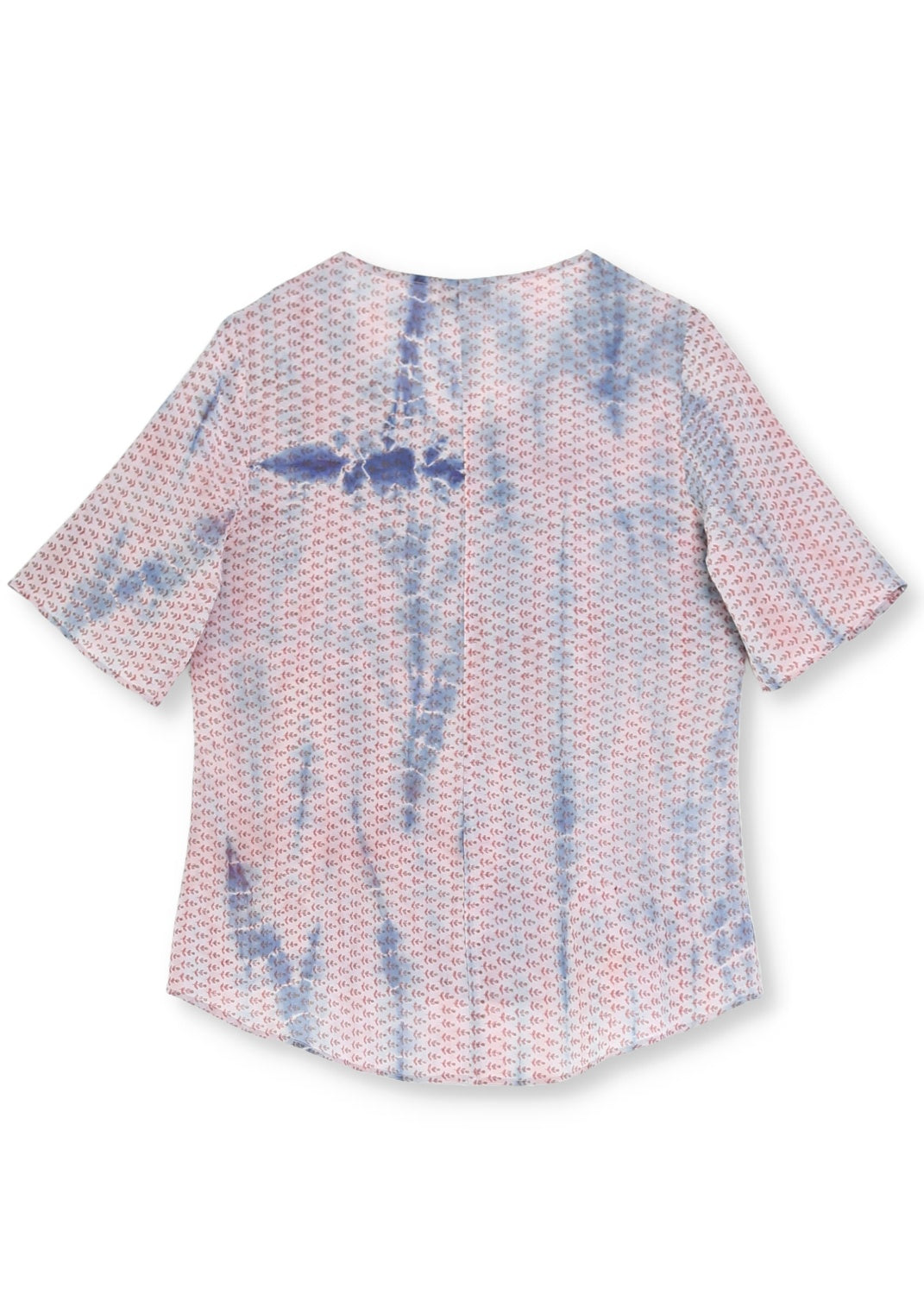 Vintage Siden T-shirt med rund hals och kort ärm