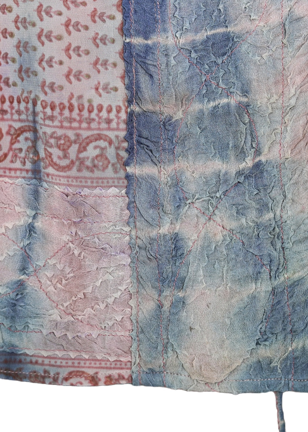 Vintage Siden T-shirt med rund hals och kort ärm