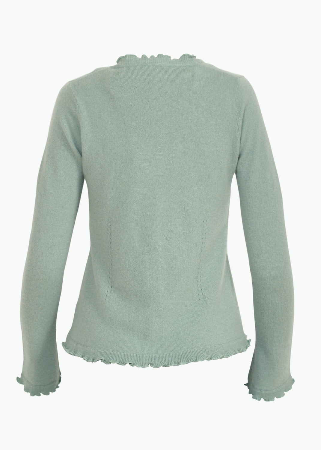 Kashmir cardigan med utsökt finish - Celadon green