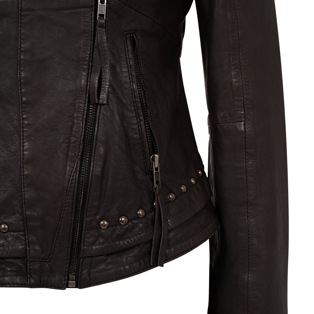 Lyxig biker jacka i premium lammnappa